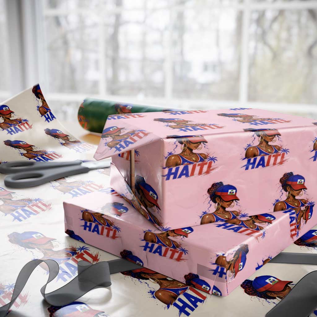 Haitian Princess Wrapping Paper Roll Haiti Flag Haitienne Melanin Black Girls