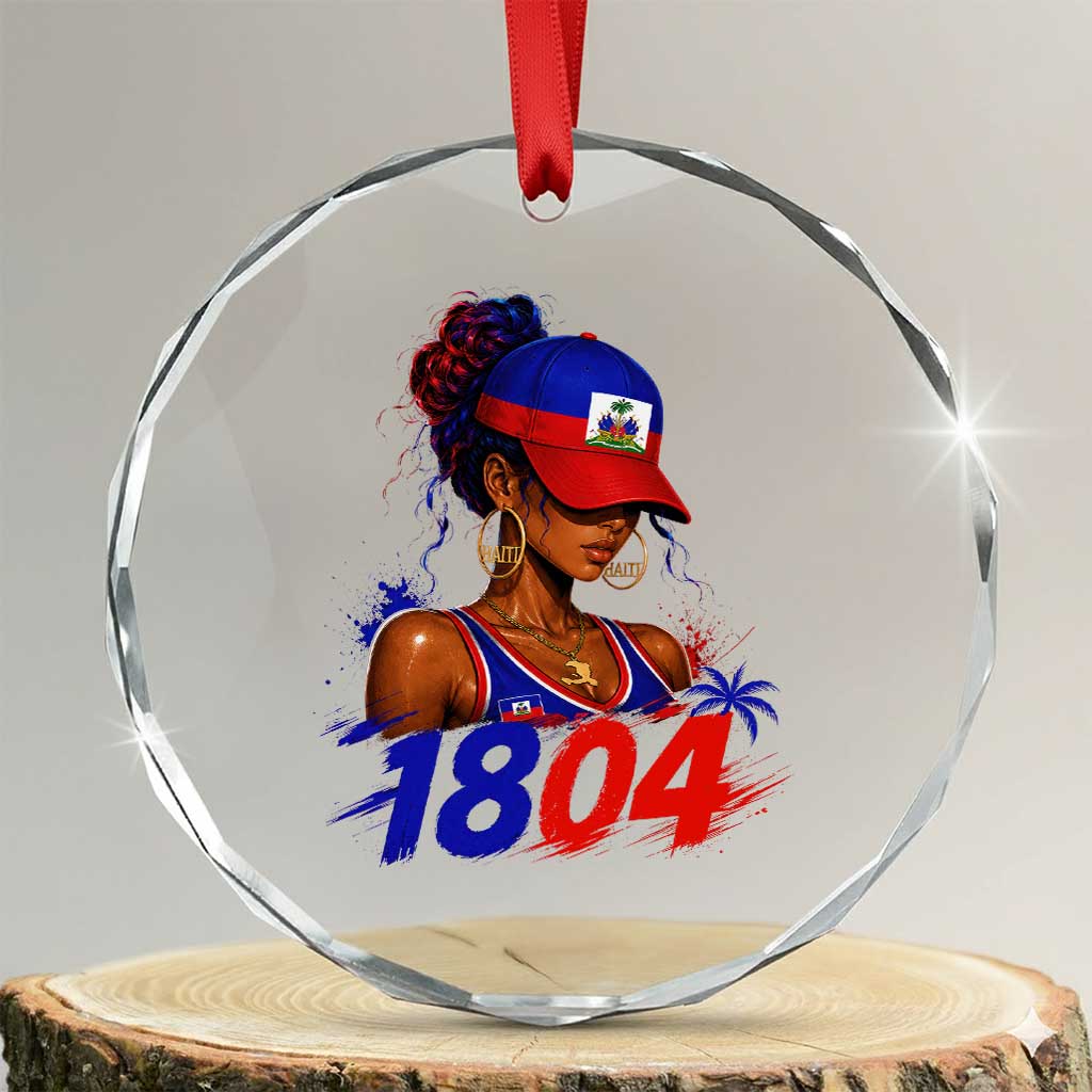 Haitian Revolution 1804 Crystal Glass Ornament Haiti Flag Independence Day Haitian Girl Graphic