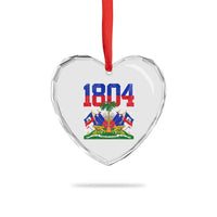 Haitian Revolution 1804 Heart Crystal Glass Ornament Haiti Flag Independence Day Haitian Graphic