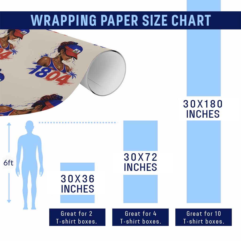 Haitian Revolution 1804 Wrapping Paper Roll Haiti Flag Independence Day Haitian Girl Graphic