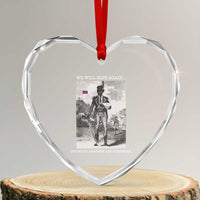 Haitian Revolution Toussaint Louverture Heart Crystal Glass Ornament We Will Rise Again Historic Graphic