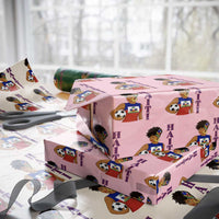 Haitian Soccer Fan Girl Wrapping Paper Roll Ayiti Heritage Pride Football Lover