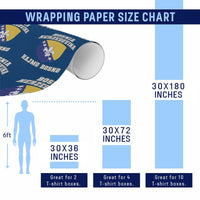 Hajmo Bosno Lets Go Bosnia Herzegovina Flag Wrapping Paper Roll Golden Lily Soccer Football Fan Athletic Graphic