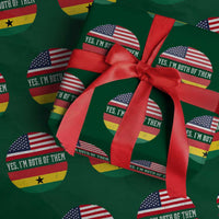 Half American Half Ghanaian Wrapping Paper Roll Pride Ghanese Roots USA Flag Ghana Heritage Yes Im Both Of Them