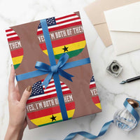 Half American Half Ghanaian Wrapping Paper Roll Pride Ghanese Roots USA Flag Ghana Heritage Yes Im Both Of Them