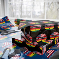 Half American Half Ghanaian Wrapping Paper Roll Pride Ghanese Roots USA Flag Ghana Heritage Yes Im Both Of Them