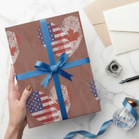 Half Canadian Half American USA Flag Canada America Wrapping Paper Roll