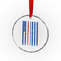Half Cape Verdean Half American Crystal Glass Ornament Cabo Verdean Roots Vintage Cape Verde Flag