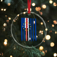 Half Cape Verdean Half American Crystal Glass Ornament Cabo Verdean Roots Vintage Cape Verde Flag