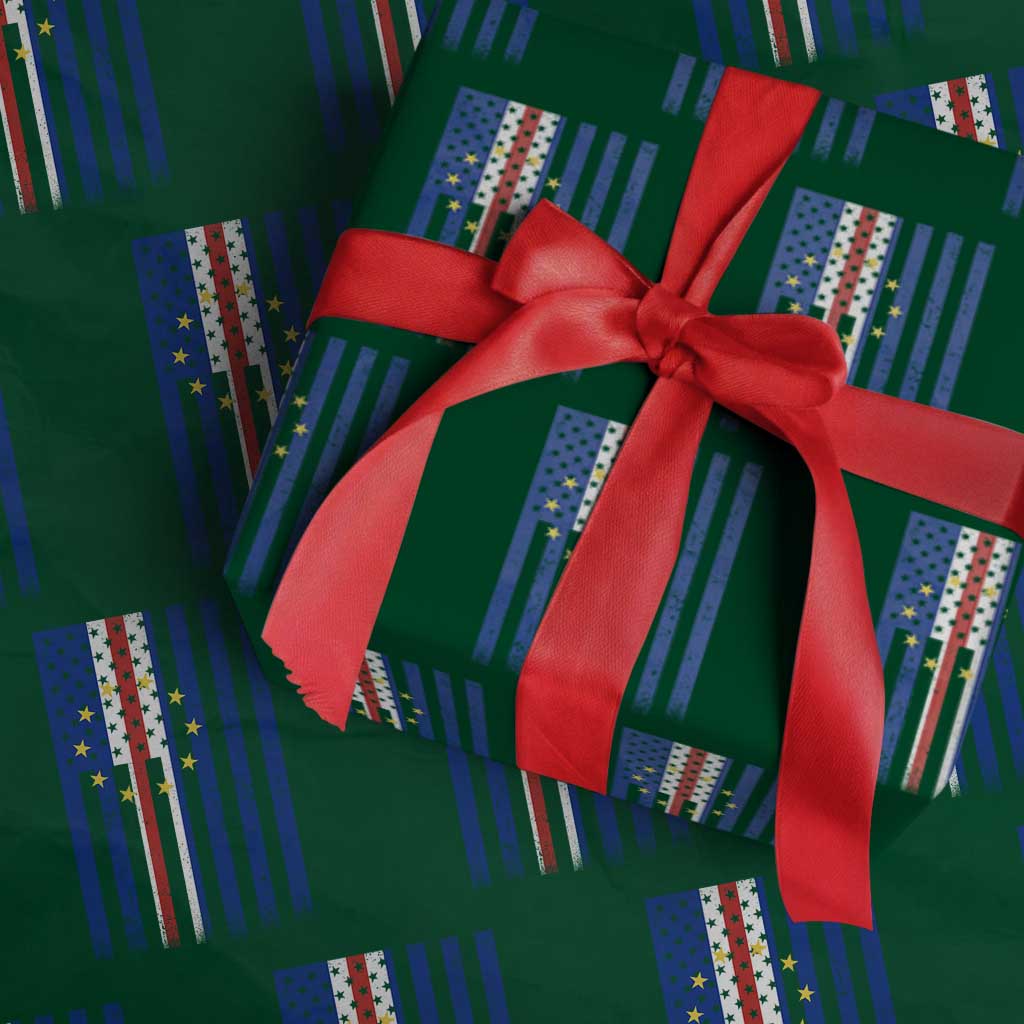 Half Cape Verdean Half American Wrapping Paper Roll Cabo Verdean Roots Vintage Cape Verde Flag