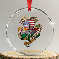 Half Irish Half Italian All American Crystal Glass Ornament Vintage Flag Shamrock Heritage - Wonder Print Shop