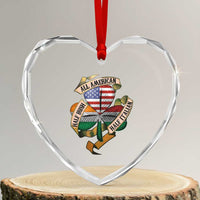 Half Irish Half Italian All American Heart Crystal Glass Ornament Vintage Flag Shamrock Heritage - Wonder Print Shop