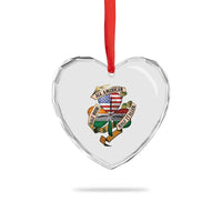 Half Irish Half Italian All American Heart Crystal Glass Ornament Vintage Flag Shamrock Heritage - Wonder Print Shop
