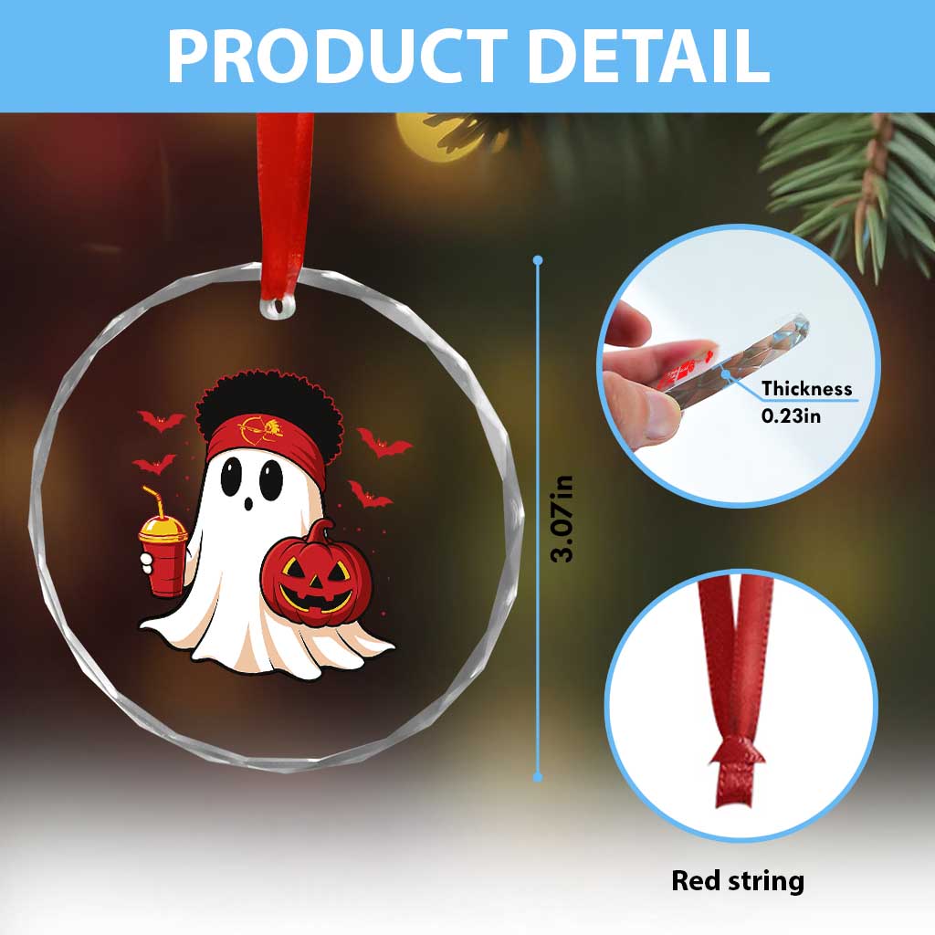 Halloween Chiefs Ghost Crystal Glass Ornament Pumpkin Ghost Costume TS10