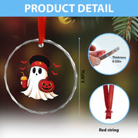 Halloween Chiefs Ghost Crystal Glass Ornament Pumpkin Ghost Costume TS10