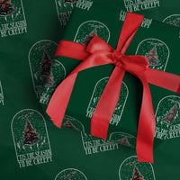 Halloween Christmas Wrapping Paper Roll Tis The Season To Be Creepy Xmas Tree Skeleton Snowy - Wonder Print Shop