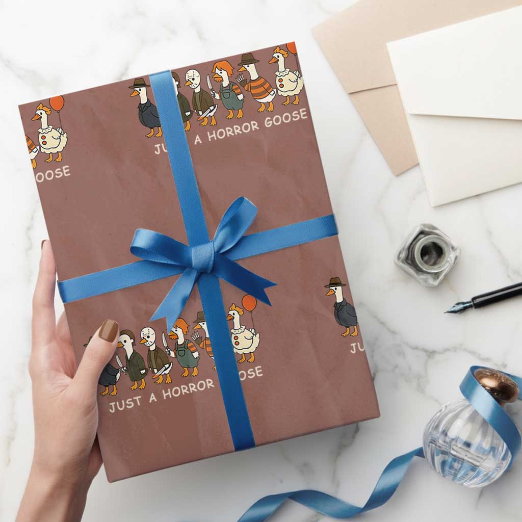 Halloween Funny Goose Costume Wrapping Paper Roll Funny Spooky Season Horror Movie - Wonder Print Shop