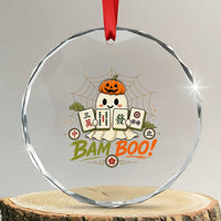 Halloween Ghost Playing Mahjong Spooky Boo Funny Costume Crystal Glass Ornament Mahjong Lover Gift