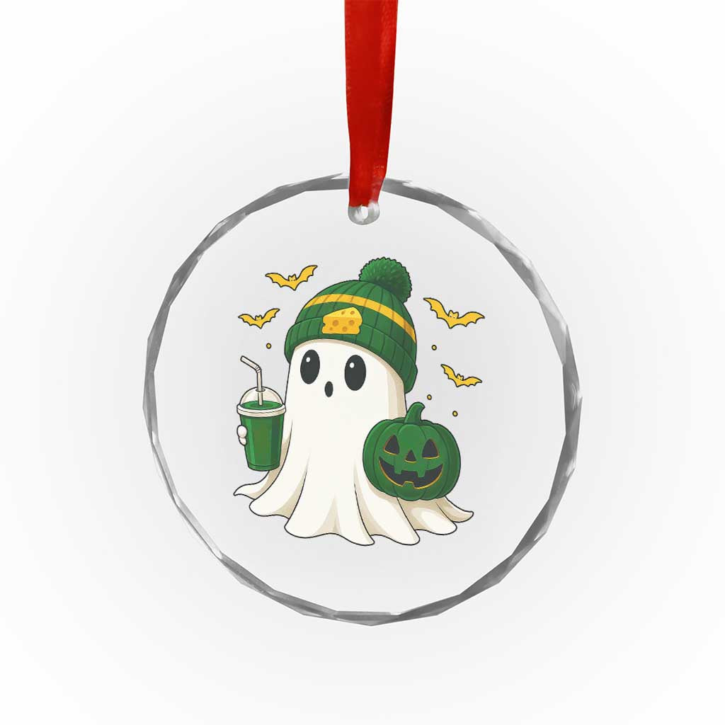 Halloween Packers Ghost Crystal Glass Ornament Pumpkin Ghost Costume Cheesehead TS10