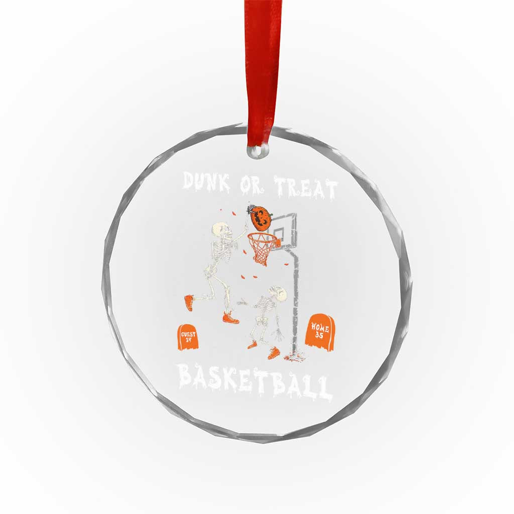 Halloween Skeleton Basketball Crystal Glass Ornament Funny Basketballer Sports Player - Wonder Print Shop