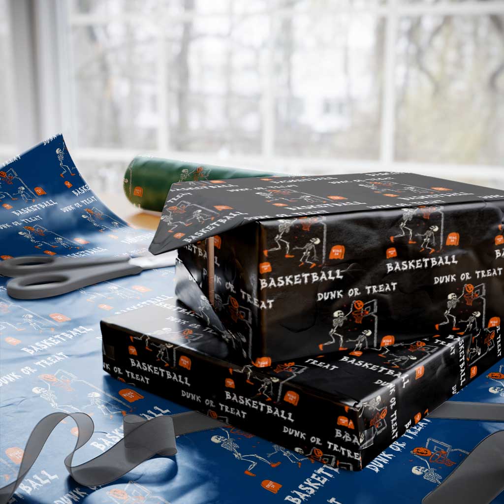Halloween Skeleton Basketball Wrapping Paper Roll Funny Basketballer Sports Player - Wonder Print Shop