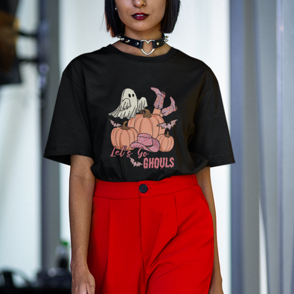 Halloween T Shirt Let's Go Ghouls Halloween Costume Retro Rodeo Halloween Cowgirl T-Shirt for Halloween lovers, Spooky Season - Wonder Print Shop