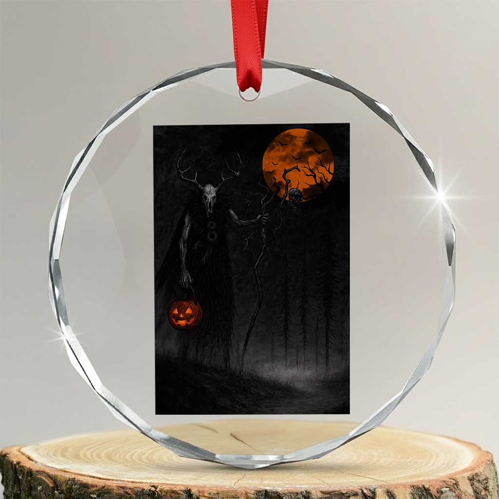 Halloween Wendigo Crystal Glass Ornament Scary Pumpkin Moon TS10