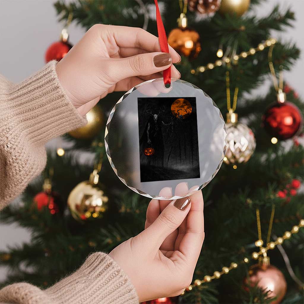 Halloween Wendigo Crystal Glass Ornament Scary Pumpkin Moon TS10