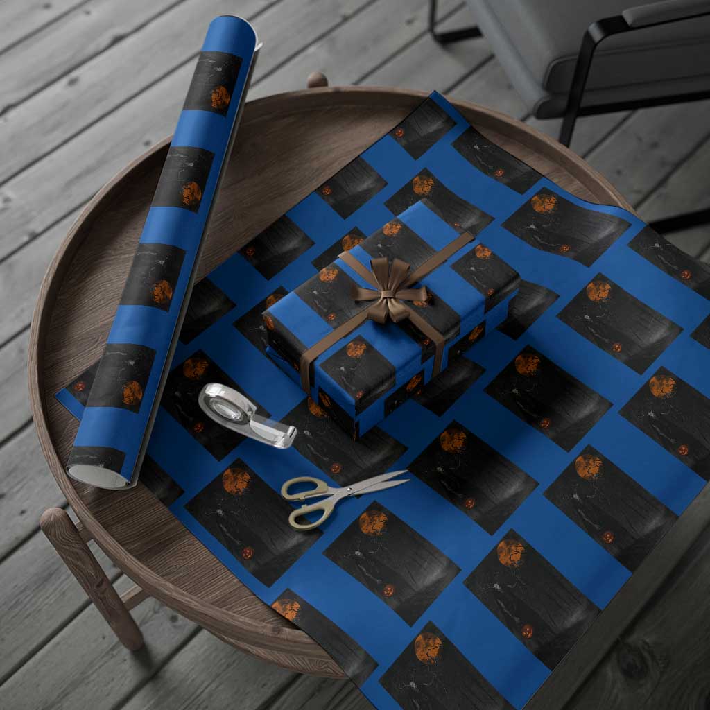 Halloween Wendigo Wrapping Paper Roll Scary Pumpkin Moon - Wonder Print Shop