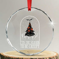 Halloween Xmas Crystal Glass Ornament Tis The Season To Be Creepy Tree Skeleton Snowy TS11