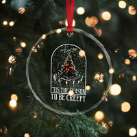 Halloween Xmas Crystal Glass Ornament Tis The Season To Be Creepy Tree Skeleton Snowy TS11