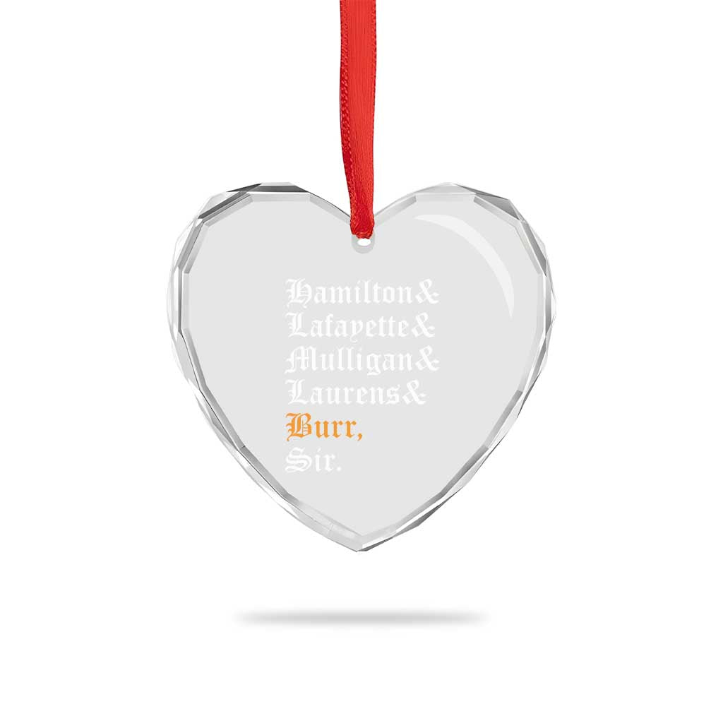 Hamilton Laurens Lafayette Mulligan Burr Sir Heart Crystal Glass Ornament - Wonder Print Shop
