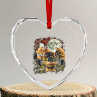 Hamster Deadlift Heart Crystal Glass Ornament Funny Cute Rat Fitness Gym Weightlifting Meme