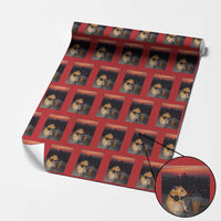Hamster Drinking Iced Coffee Wrapping Paper Roll Funny Animal Chill City Sunset Headphones