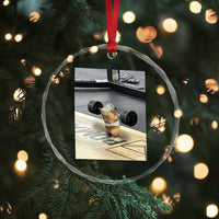Hamster Gym Crystal Glass Ornament Funny Rat Workout Weightlifting Pump Cover