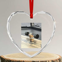 Hamster Gym Heart Crystal Glass Ornament Funny Rat Workout Weightlifting Pump Cover