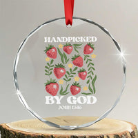 Handpicked By God Crystal Glass Ornament Religious Christian Bible Verse Strawberries - Wonder Print Shop