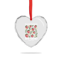 Handpicked By God Heart Crystal Glass Ornament Religious Christian Bible Verse Strawberries - Wonder Print Shop