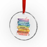 Hands Off Crystal Glass Ornament Social Security And Medicare Protest Colorful Books - Wonder Print Shop