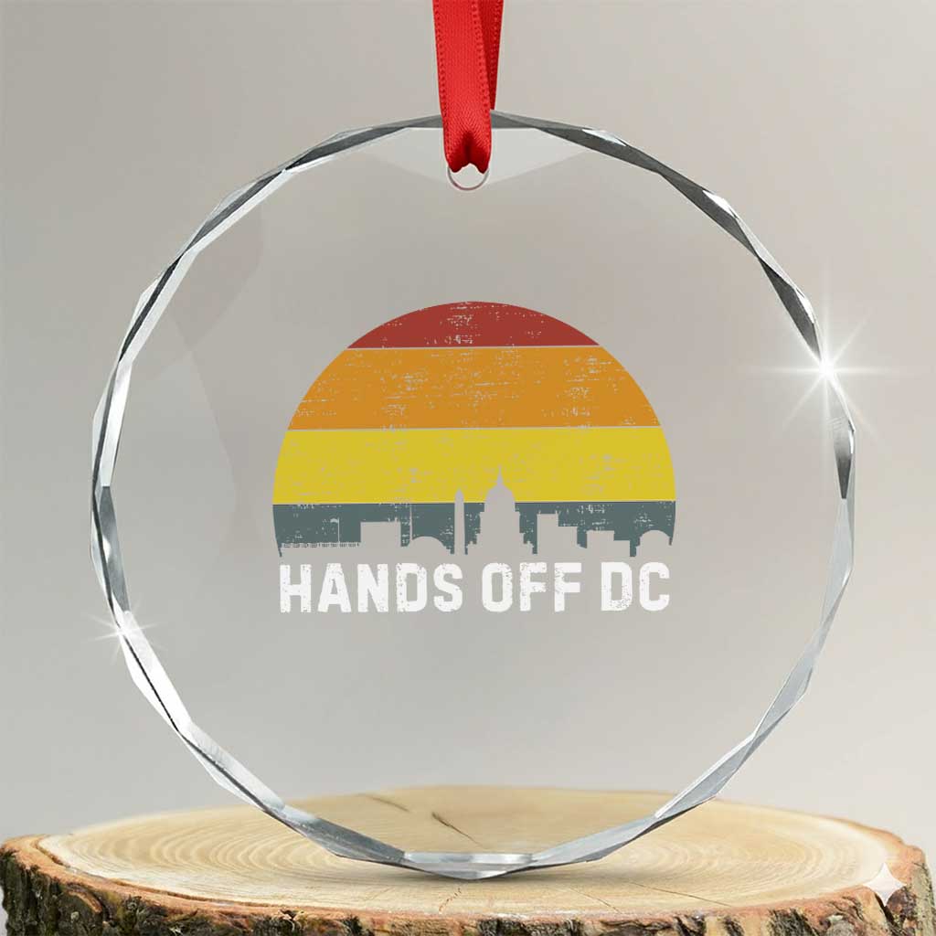 Hands Off DC Crystal Glass Ornament Retro Washington D.C. Skyline TS02