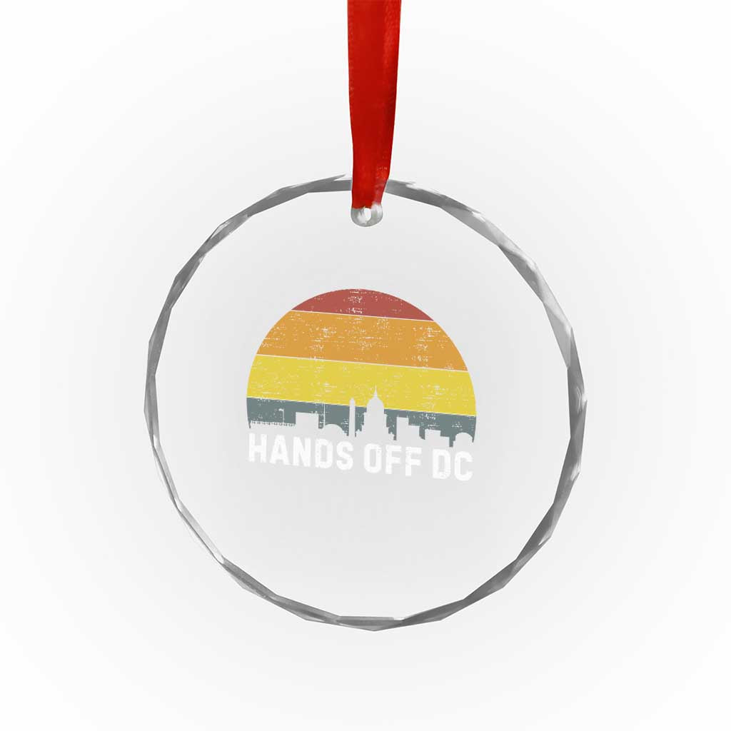 Hands Off DC Crystal Glass Ornament Retro Washington D.C. Skyline TS02