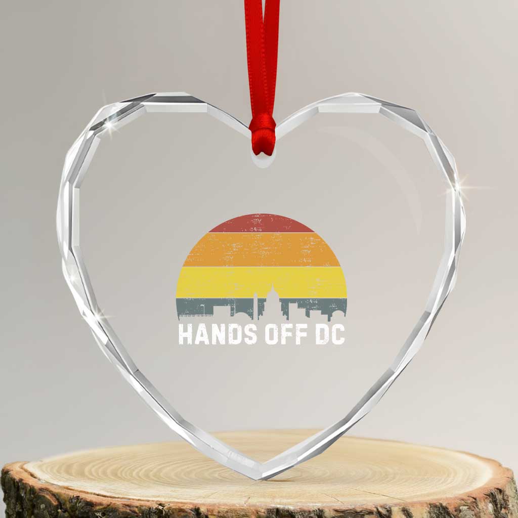Hands Off DC Heart Crystal Glass Ornament Retro Washington D.C. Skyline - Wonder Print Shop