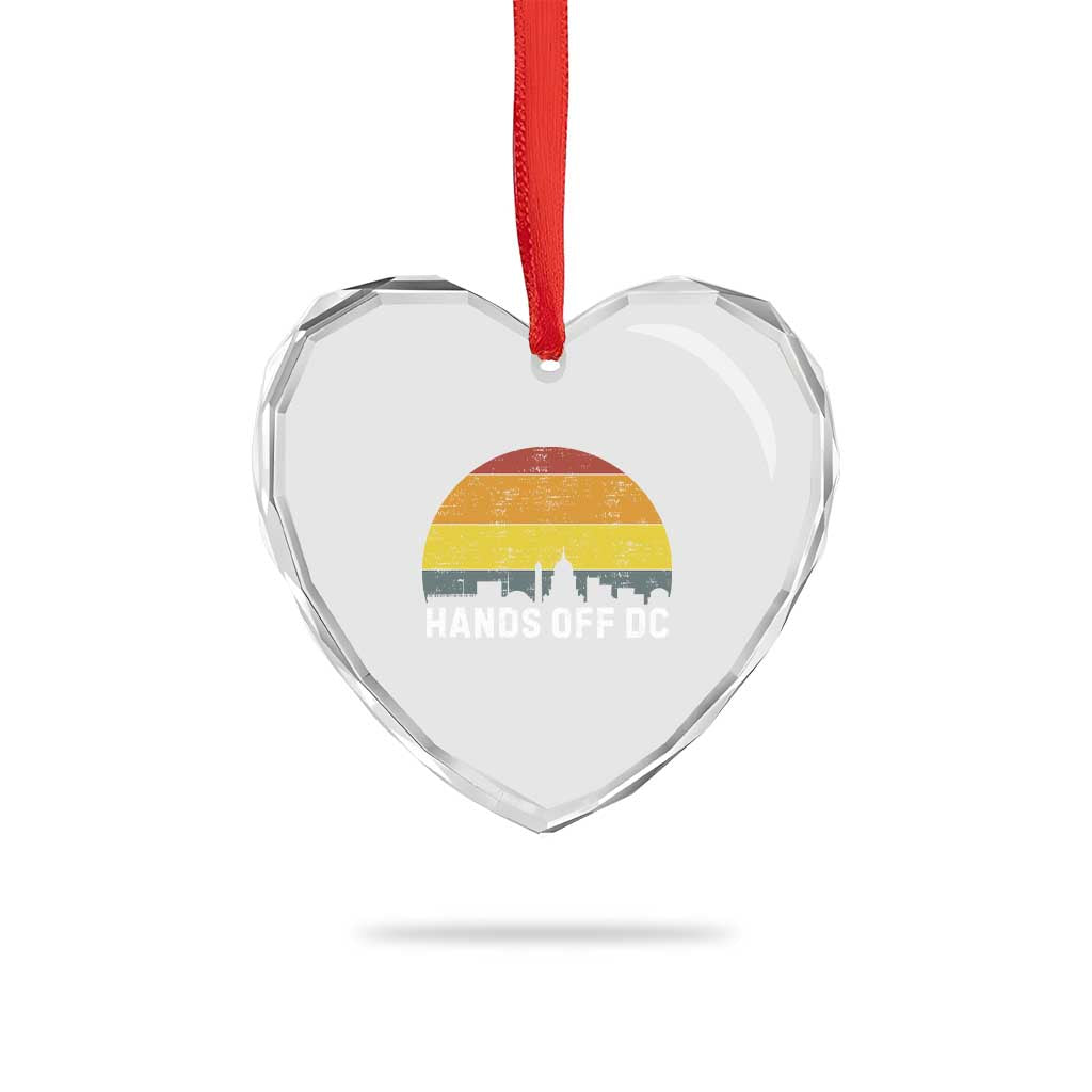 Hands Off DC Heart Crystal Glass Ornament Retro Washington D.C. Skyline - Wonder Print Shop