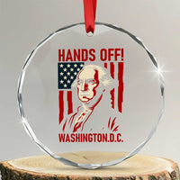 Hands Off DC Patriotic Crystal Glass Ornament George Washington American Flag TS02