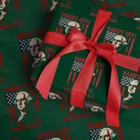 Hands Off DC Patriotic Wrapping Paper Roll George Washington American Flag - Wonder Print Shop