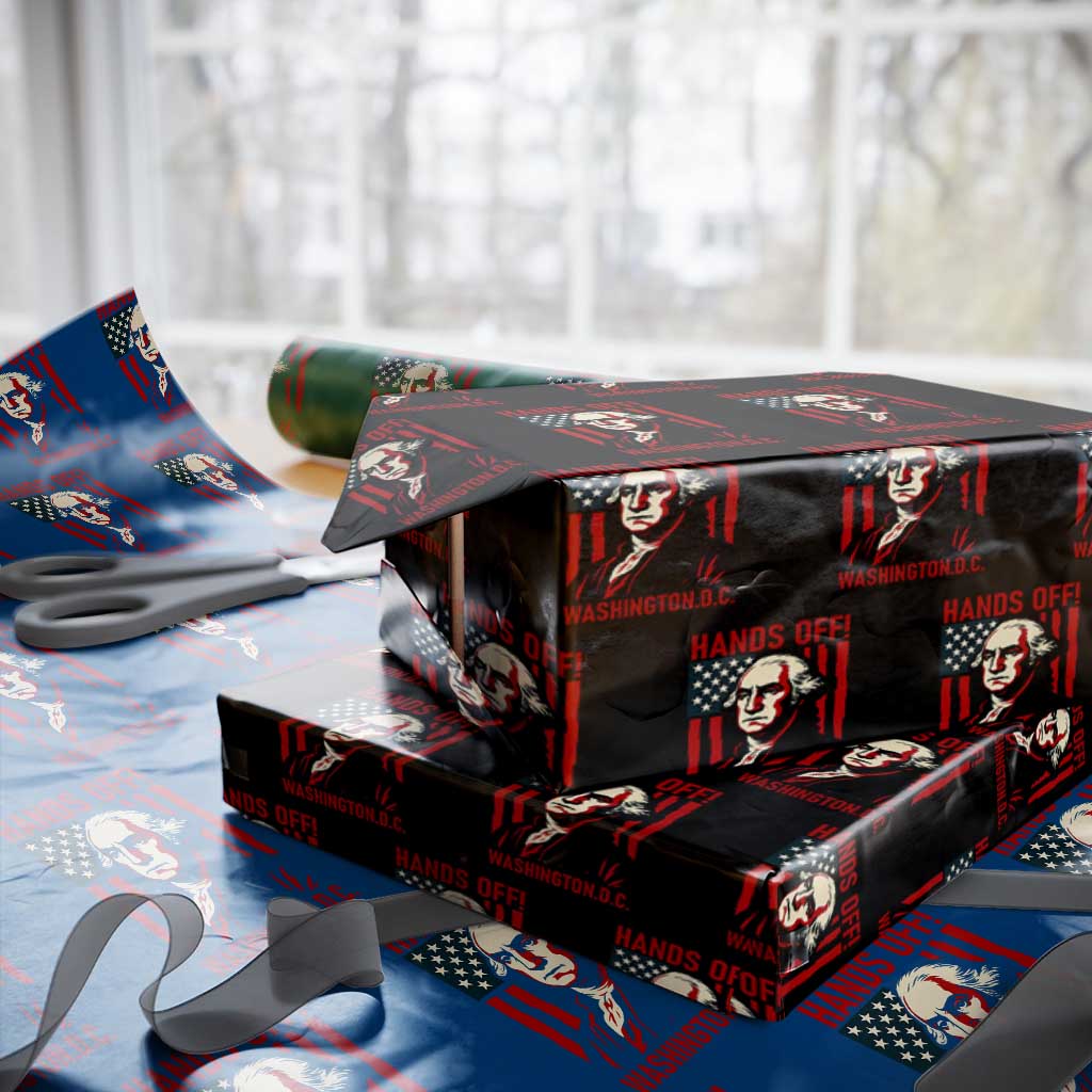 Hands Off DC Patriotic Wrapping Paper Roll George Washington American Flag - Wonder Print Shop