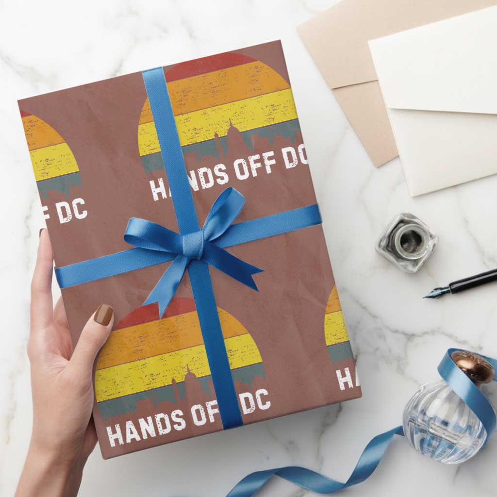 Hands Off DC Wrapping Paper Roll Retro Washington D.C. Skyline - Wonder Print Shop