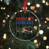 Hands Off Everglades Crystal Glass Ornament Alligator Protest - Wonder Print Shop