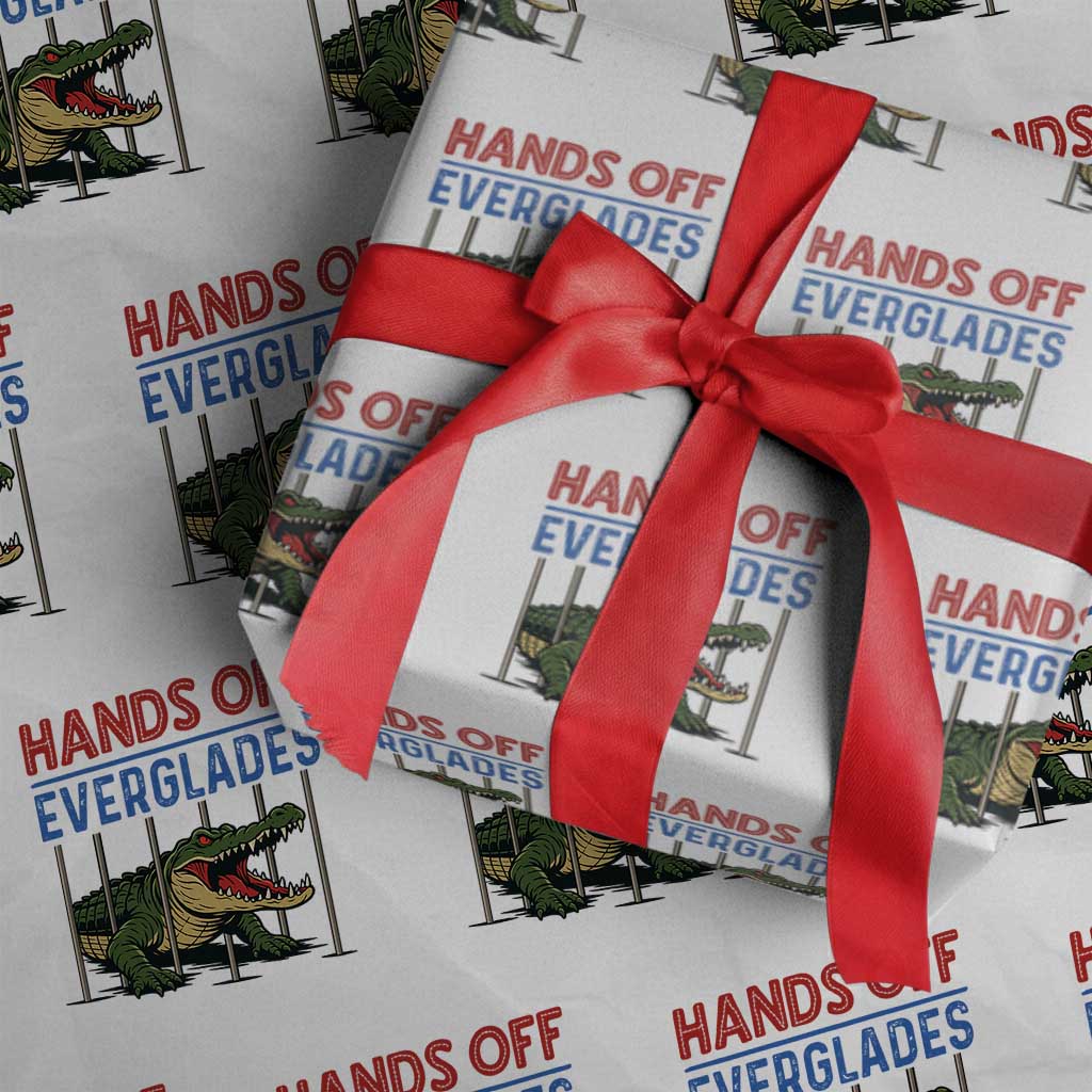 Hands Off Everglades Wrapping Paper Roll Alligator Protest - Wonder Print Shop