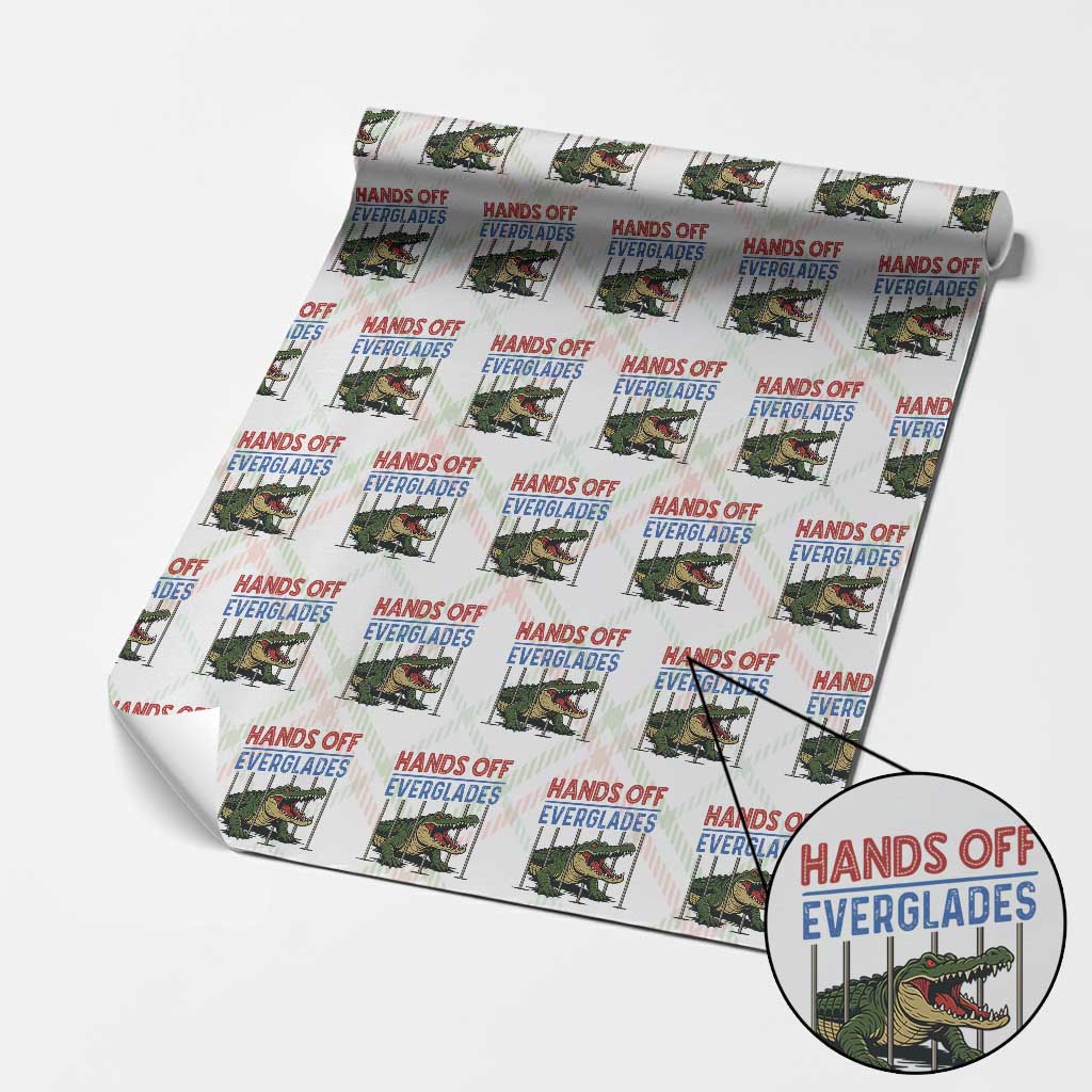 Hands Off Everglades Wrapping Paper Roll Alligator Protest - Wonder Print Shop